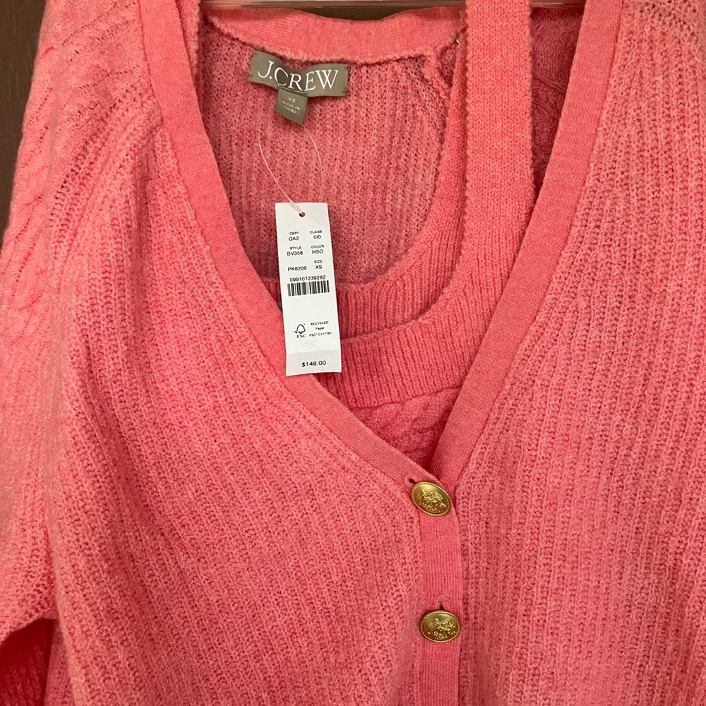 Jcrew Supersoft cropped cable-knit sweater-tank set XS - Picture 4 of 6